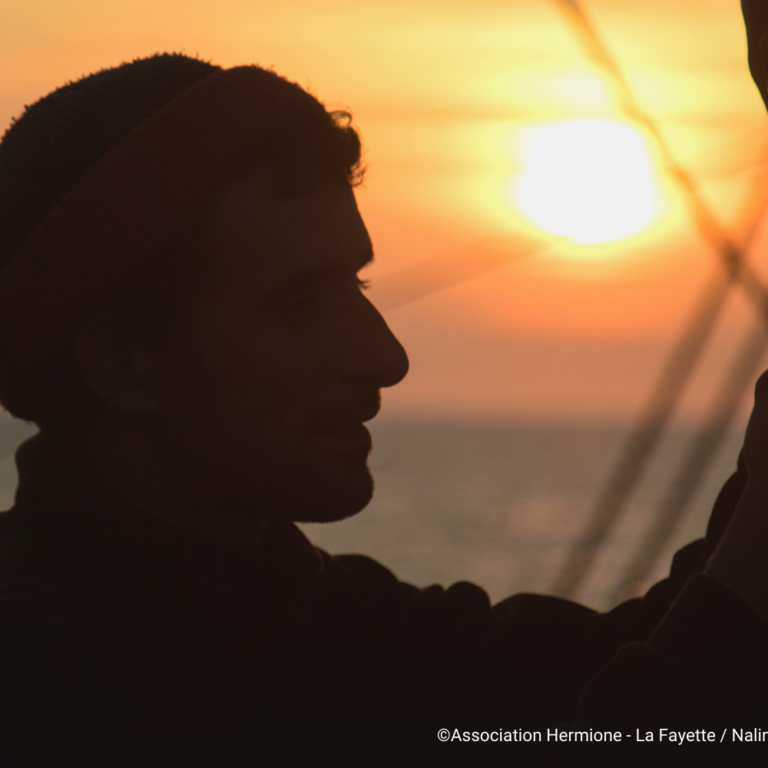 Coucher de soleil sur le barreur