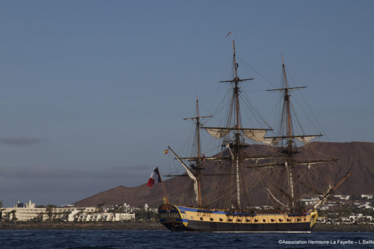 LHermione au mouillage devant lanzarote