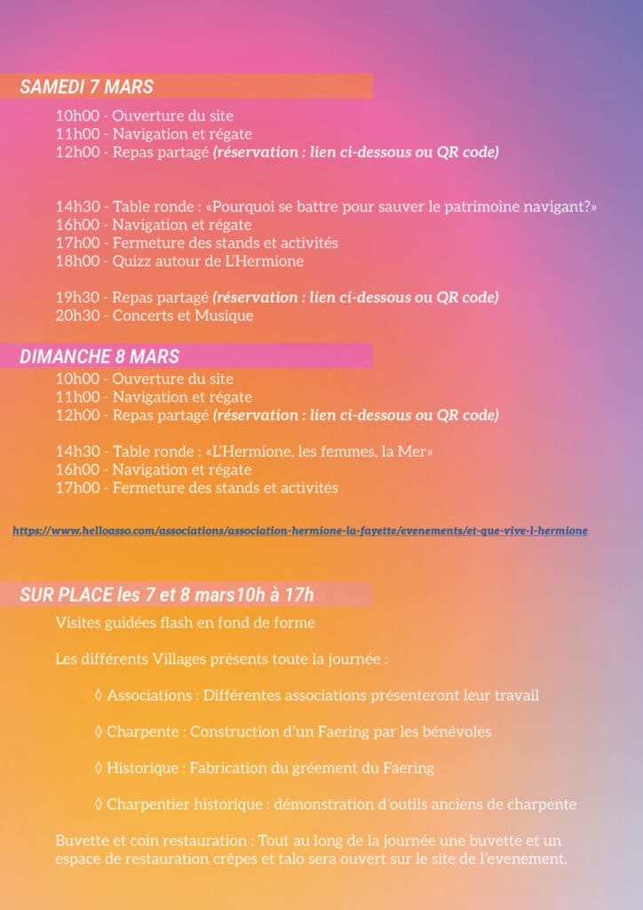 programme Et que vive L'Hermione